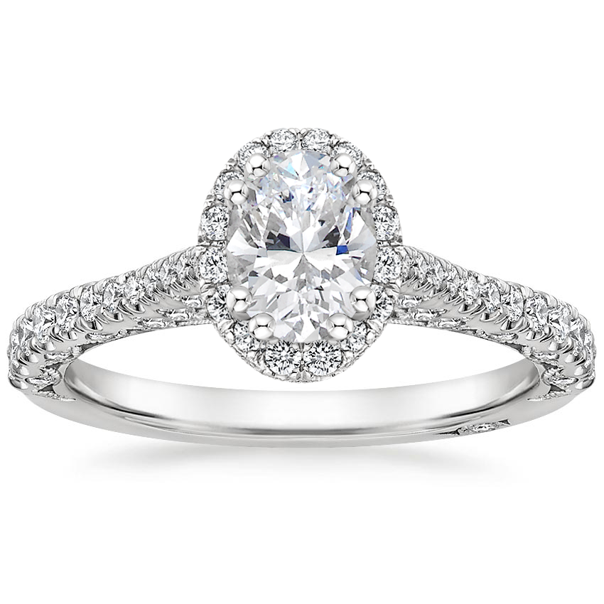 Halo Ring With Diamond Accented Gallery and Band | Tacori Petite ...