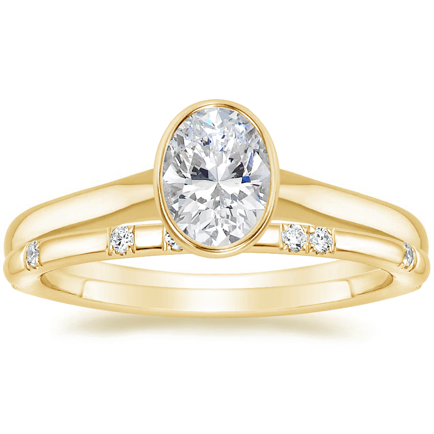 18K Yellow Gold Luna Ring with Astra Diamond Ring