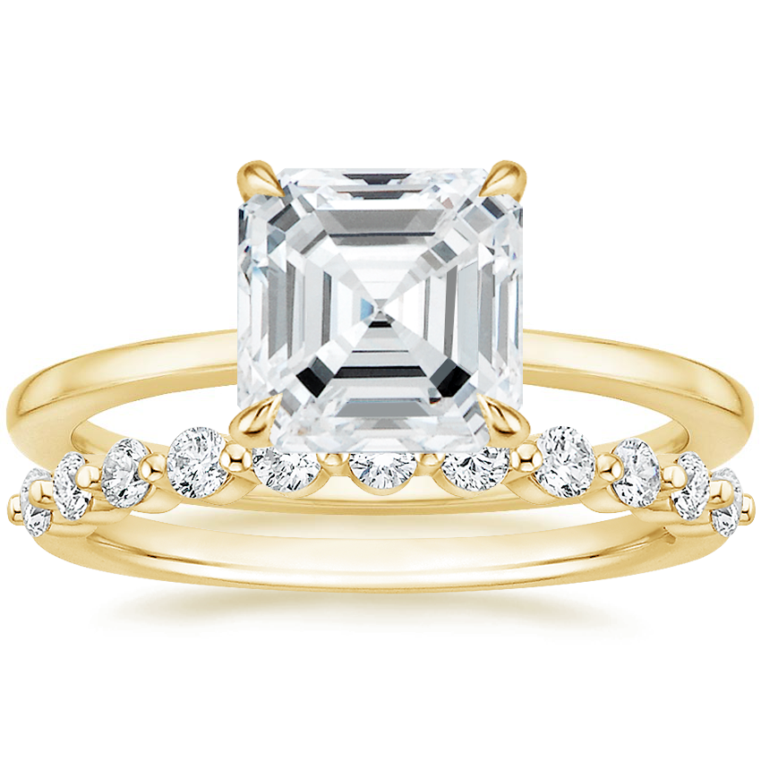 18K Yellow Gold Lumiere Diamond Ring with Marseille Diamond Ring (1/3 ct. tw.)