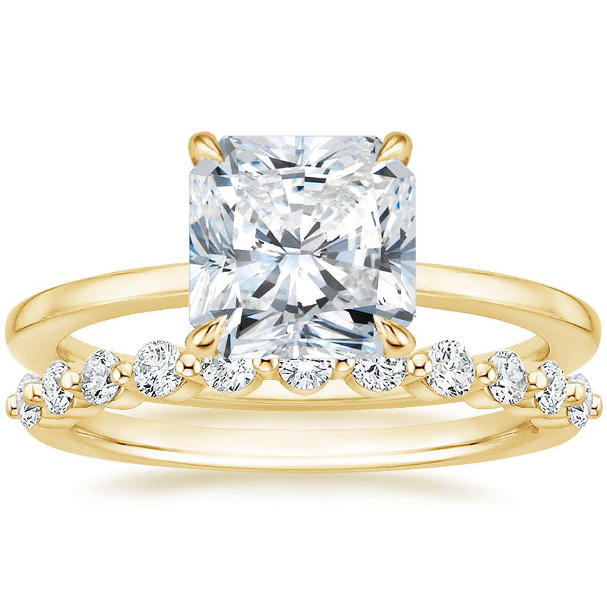 18K Yellow Gold Lumiere Diamond Ring with Marseille Diamond Ring (1/3 ct. tw.)
