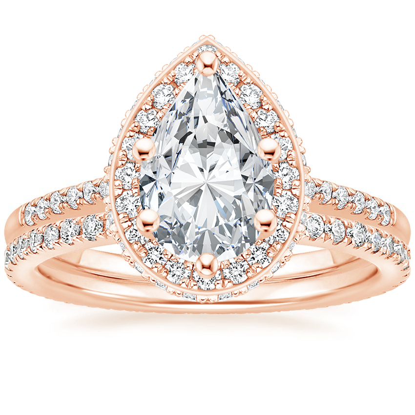 14K Rose Gold Audra Diamond Ring with Ballad Eternity Diamond Ring (1/3 ct. tw.)