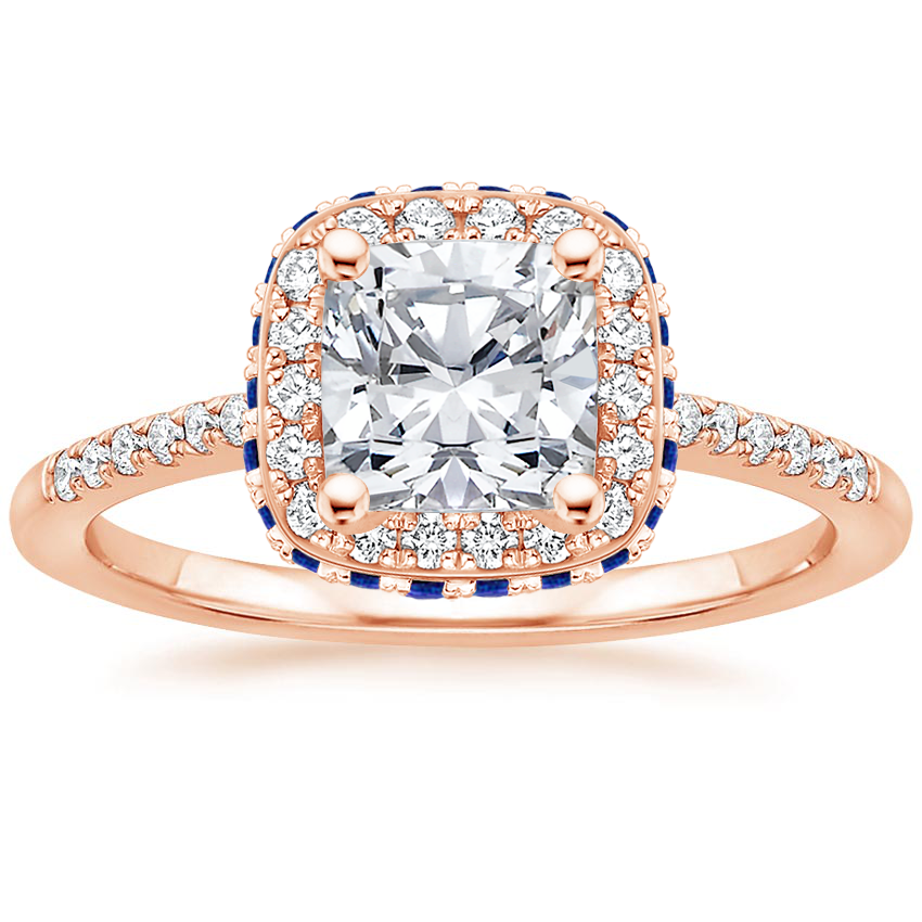 14K Rose Gold Circa Diamond Ring with Sapphire Accents (1/4 ct. tw.), large top view