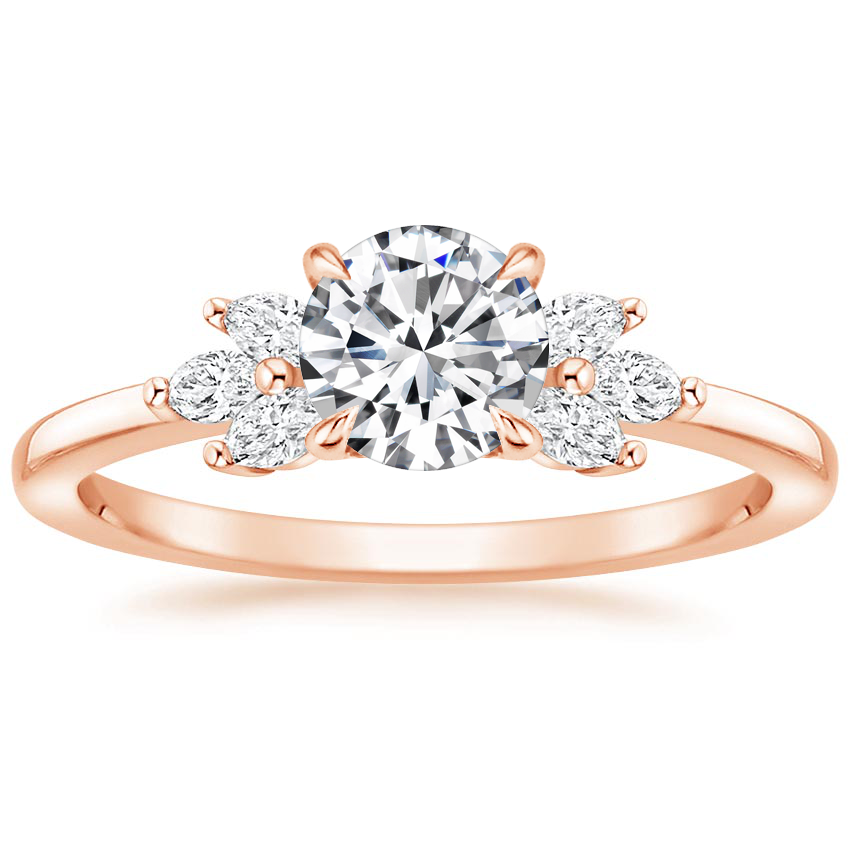 14K Rose Gold Stella Diamond Ring, large top view