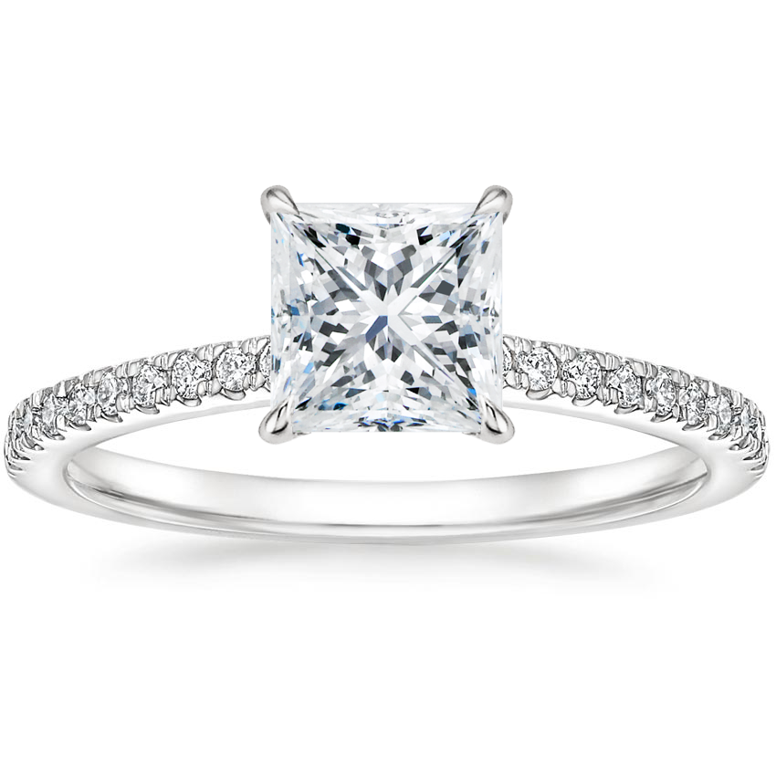 18K White Gold Demi Half Coverage Diamond Ring (1/5 ct. tw.), large top view
