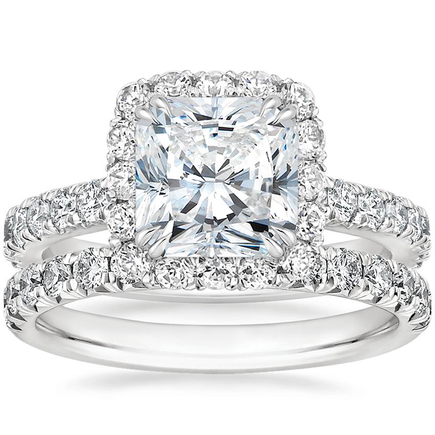 Platinum Luxe Sienna Halo Diamond Ring with Sienna Diamond Ring (2/5 ct. tw.)