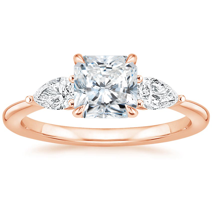 14K Rose Gold Adorned Opera Three Stone Diamond Ring (1/2 ct. tw.), large top view