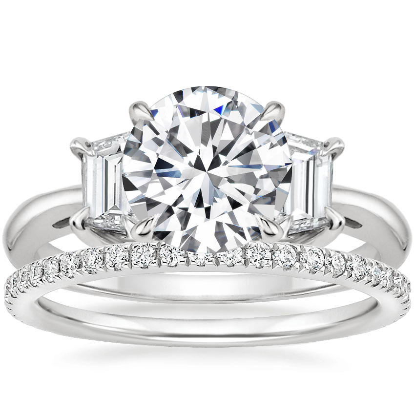 18K White Gold Embrace Diamond Ring with Luxe Ballad Diamond Ring (1/4 ct. tw.)