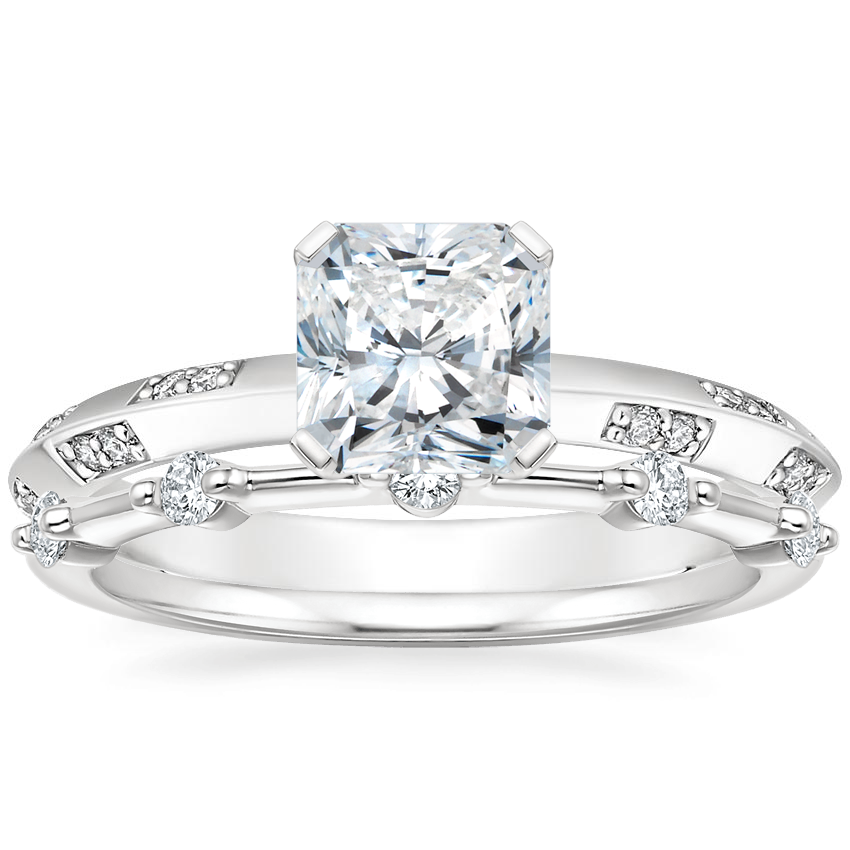 18K White Gold Marlowe Diamond Ring with Aimee Diamond Ring