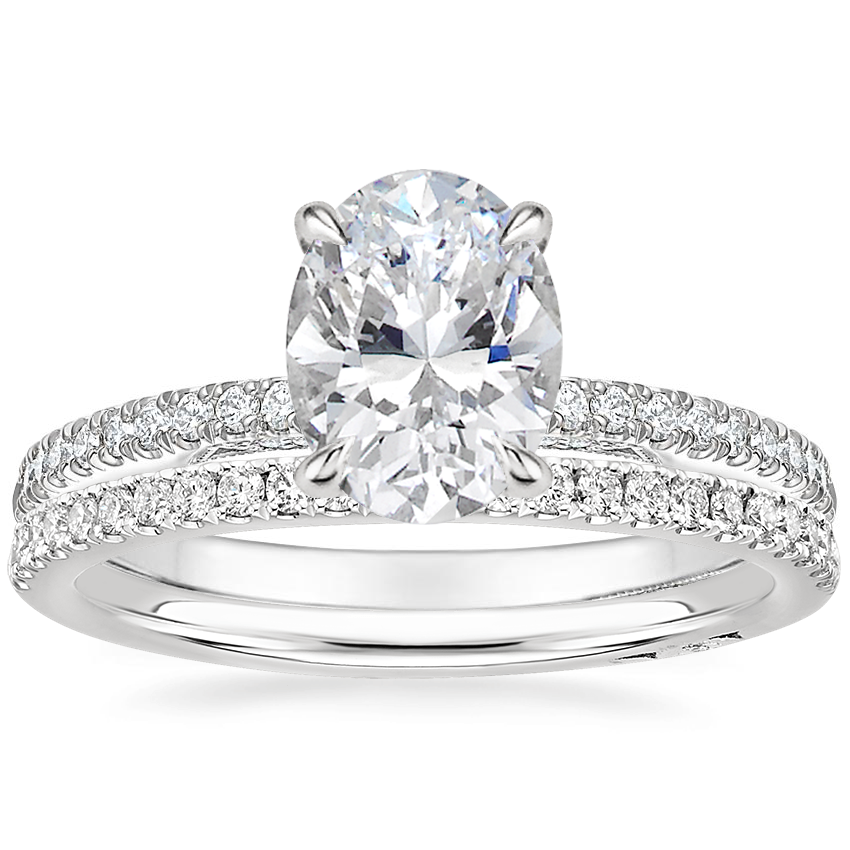 Platinum Simply Tacori Luxe Drape Diamond Ring with Simply Tacori Diamond Ring (1/5 ct. tw.)