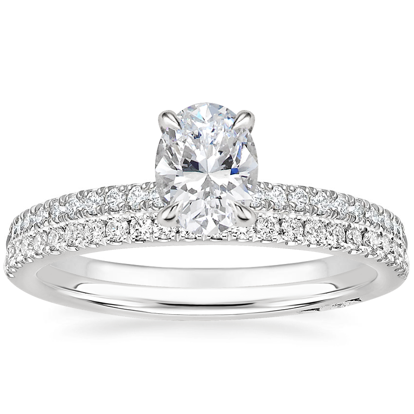 18K White Gold Simply Tacori Luxe Drape Diamond Ring with Simply Tacori Diamond Ring (1/5 ct. tw.)