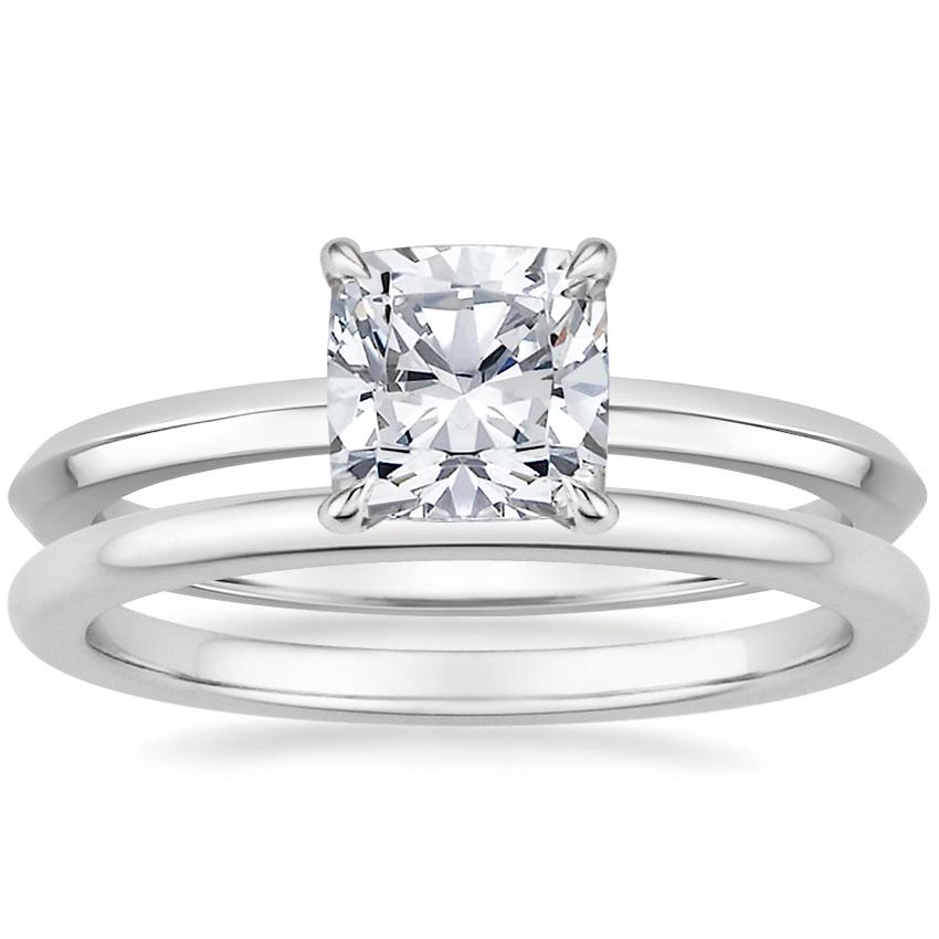 Platinum Hazel Ring with Petite Comfort Fit Wedding Ring