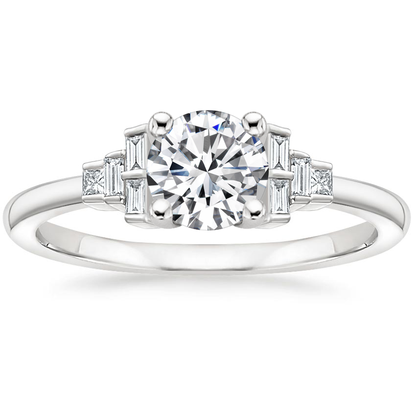 Platinum Mezzanine Diamond Ring, large top view