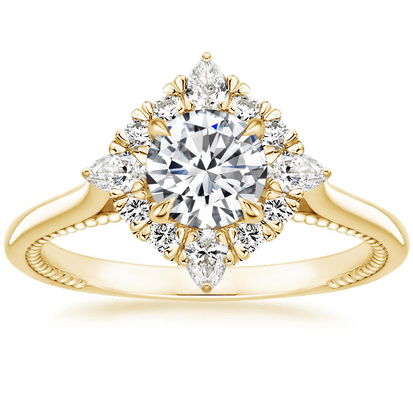 Round 18K Yellow Gold Dahlia Diamond Ring (1/3 ct. tw.)