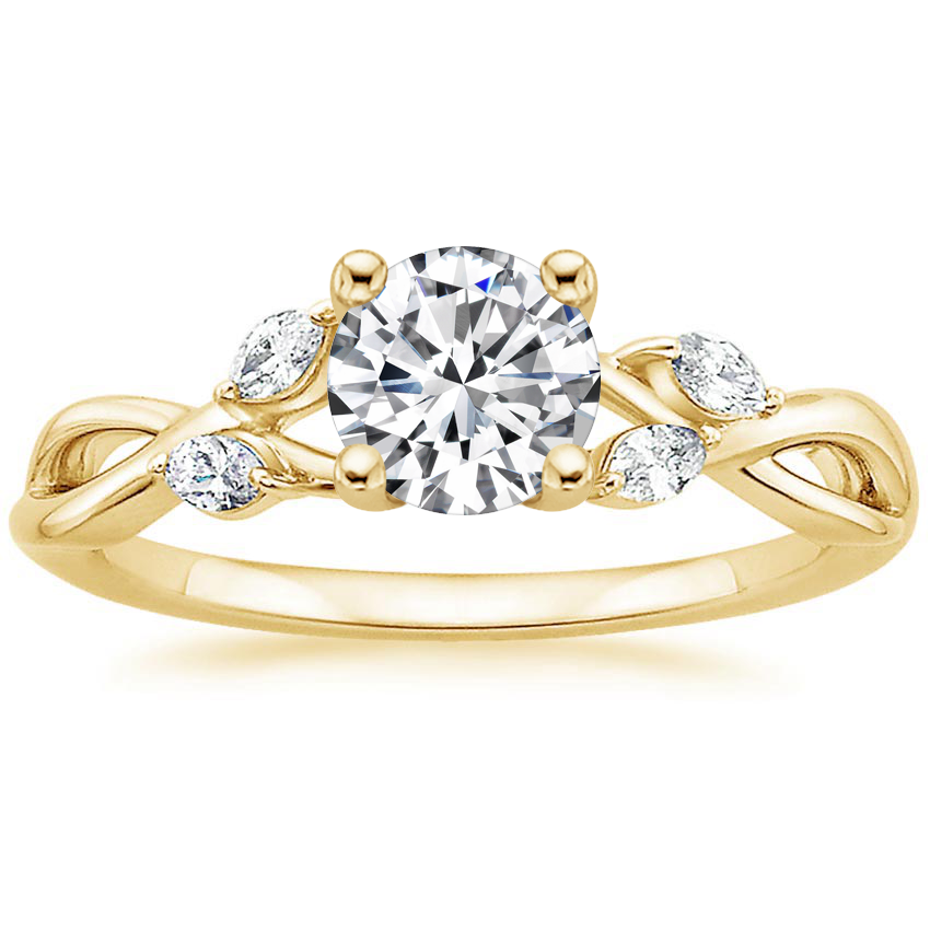 18K Yellow Gold Willow Diamond Ring (1/8 ct. tw.), large top view