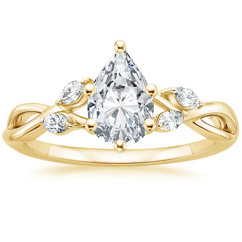 18K Yellow Gold Willow Diamond Ring (1/8 ct. tw.), large top view