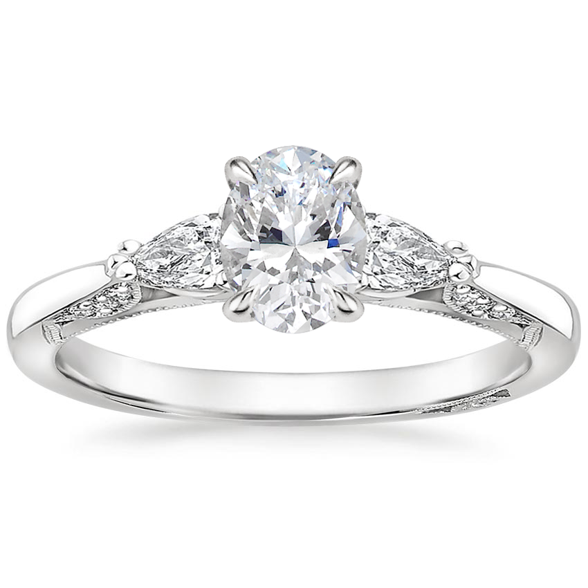 Platinum Simply Tacori Three Stone Diamond Ring (1/3 ct. tw.), large top view