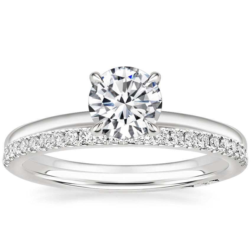 18K White Gold Simply Tacori Delicate Drape Diamond Ring with Simply Tacori Diamond Ring (1/5 ct. tw.)