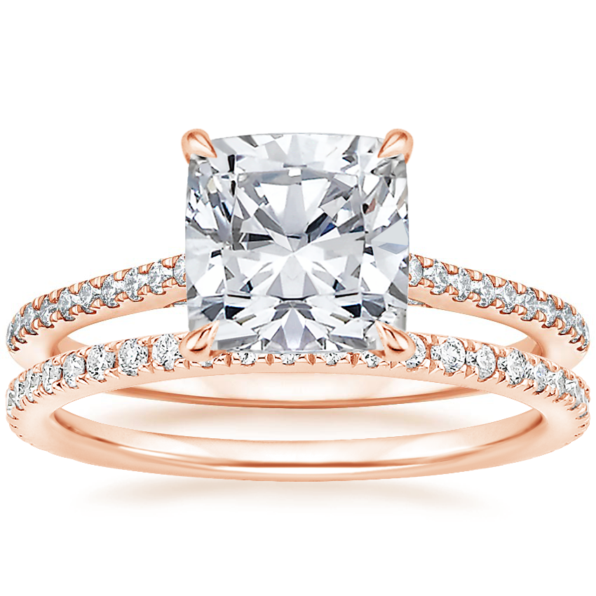 14K Rose Gold Luxe Dawn Diamond Ring with Luxe Ballad Diamond Ring (1/4 ct. tw.)