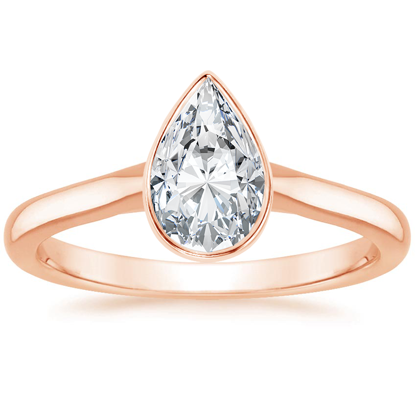 14K Rose Gold Luna 2mm Bezel Ring, large top view