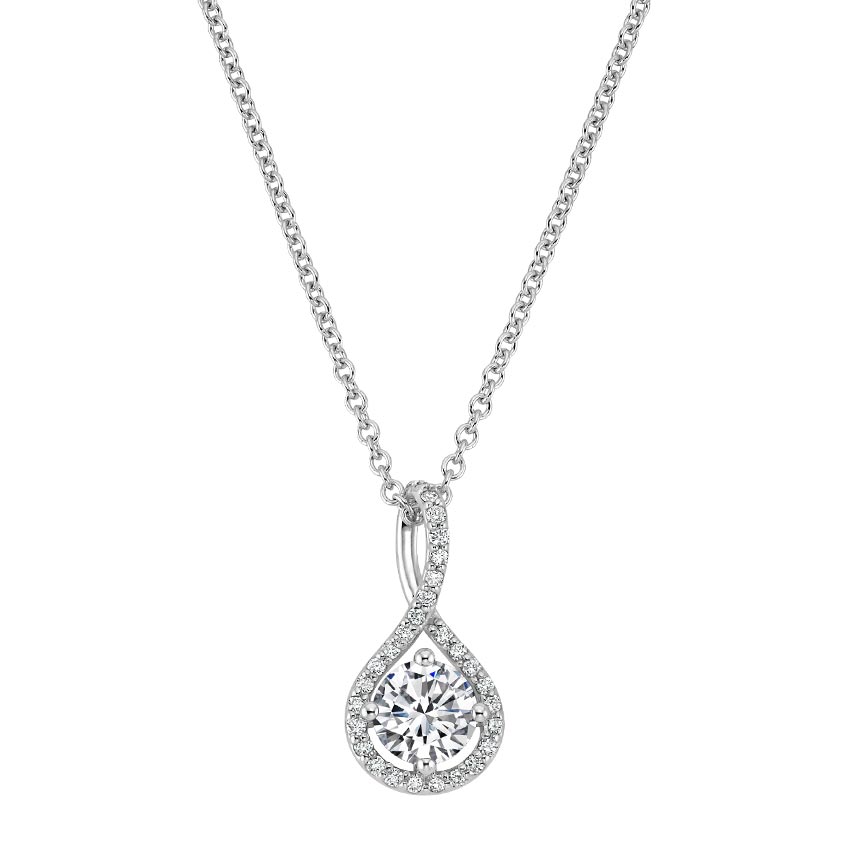Diamond Pavé Twist Pendant In 18k White Gold Brilliant Earth 18k White Gold Diamond Pavé Twist Pendant Top View