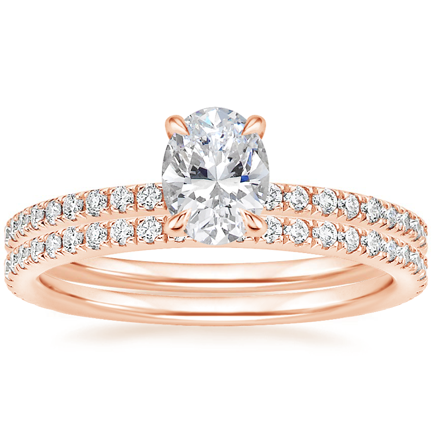14K Rose Gold Perfect Fit Diamond Ring with Luxe Ballad Diamond Ring (1/4 ct. tw.)
