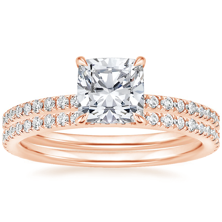 14K Rose Gold Perfect Fit Diamond Ring with Luxe Ballad Diamond Ring (1/4 ct. tw.)