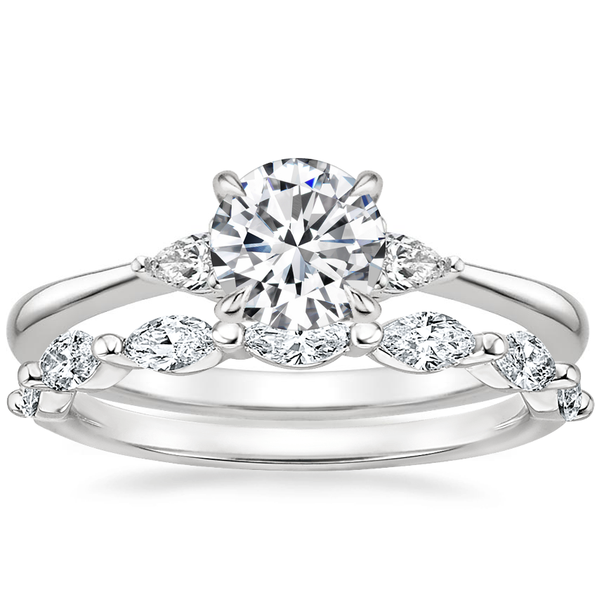 18K White Gold Aria Diamond Ring (1/10 ct. tw.) with Joelle Diamond Ring