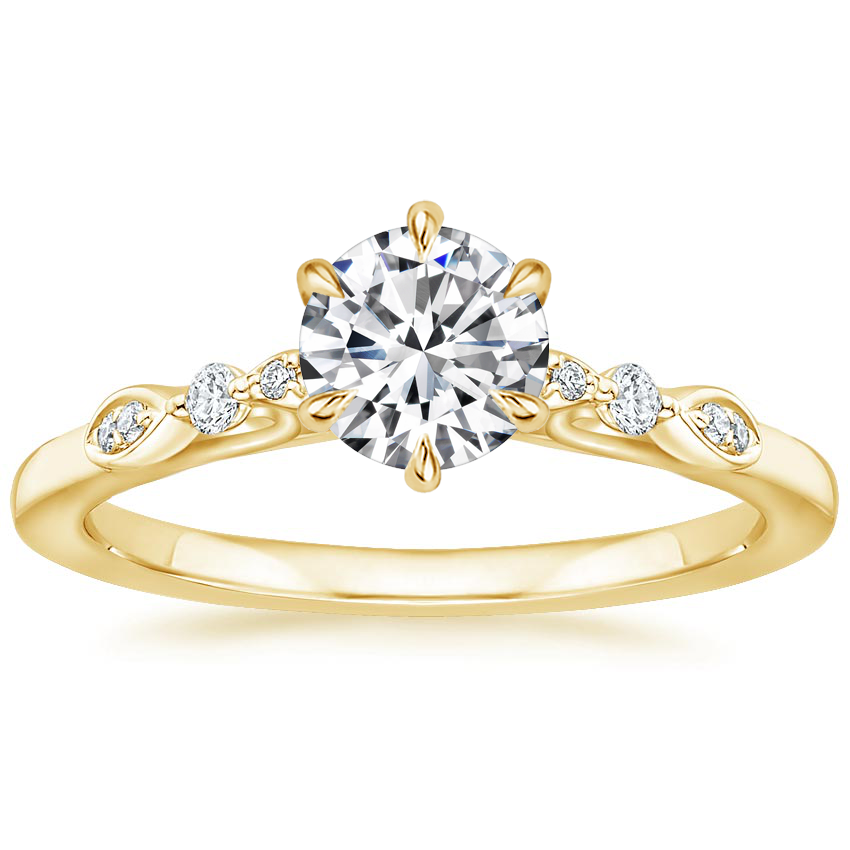 18K Yellow Gold Rochelle Diamond Ring, large top view