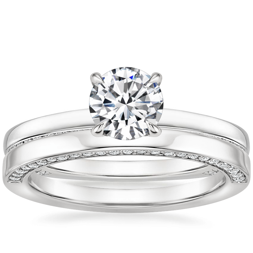18K White Gold Charlotte Diamond Ring with Maeve Diamond Ring (1/4 ct. tw.)