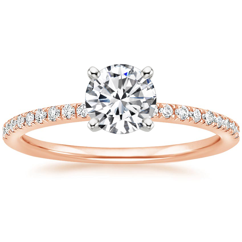 14K Rose Gold Ballad Diamond Ring (1/8 ct. tw.), large top view