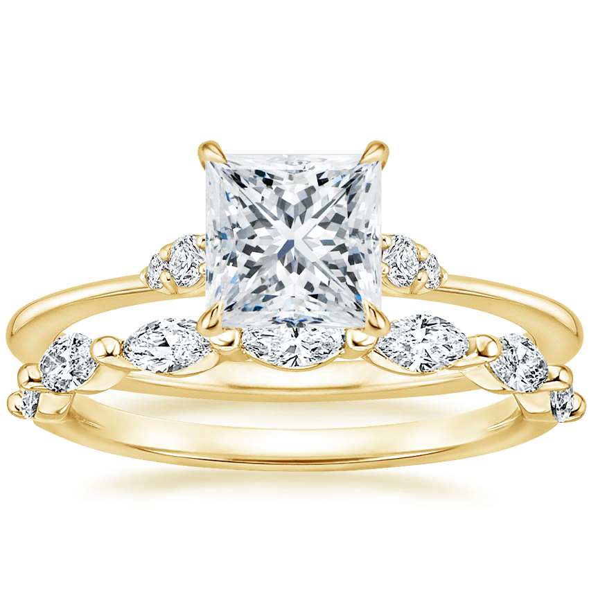 18K Yellow Gold Colette Diamond Ring with Joelle Diamond Ring