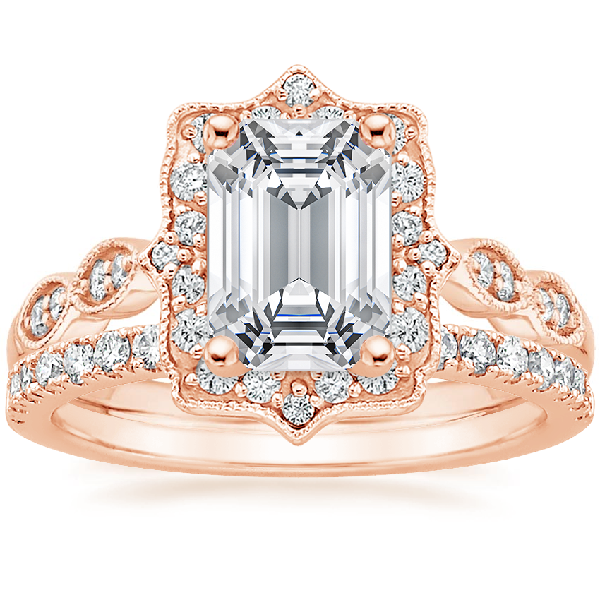 Rose gold cadenza 2025 halo diamond ring