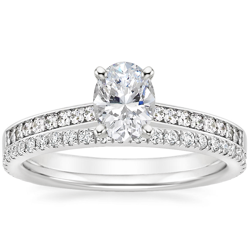 18K White Gold Starlight Diamond Ring with Luxe Ballad Diamond Ring (1/4 ct. tw.)