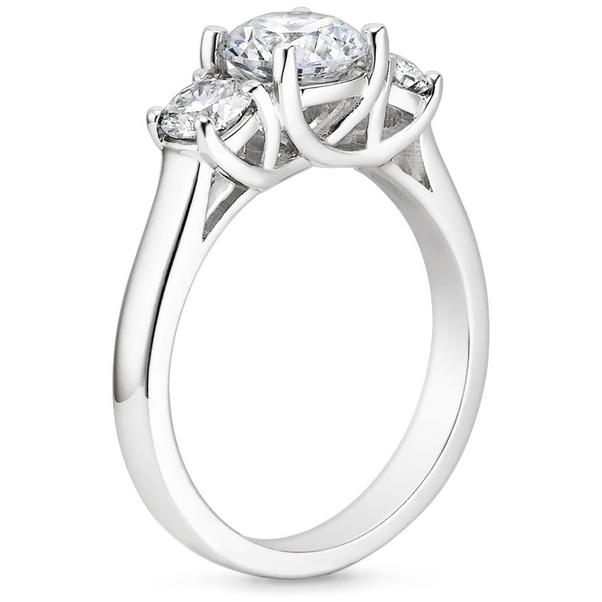 Platinum Three Stone Trellis Diamond Ring (1/2 ct. tw.), large side view