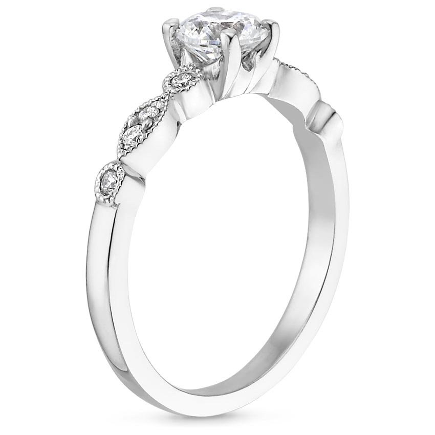 18K White Gold Tiara Diamond Ring (1/10 ct. tw.), large side view