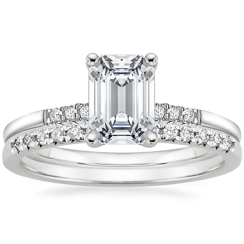 18K White Gold Bettina Diamond Ring with Sonora Diamond Ring (1/8 ct. tw.)
