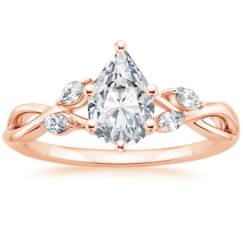 14K Rose Gold Willow Diamond Ring (1/8 ct. tw.), large top view