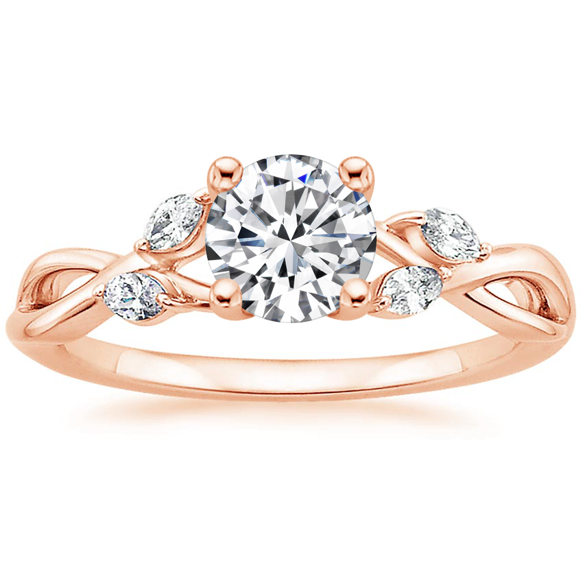 14K Rose Gold Willow Diamond Ring (1/8 ct. tw.), large top view