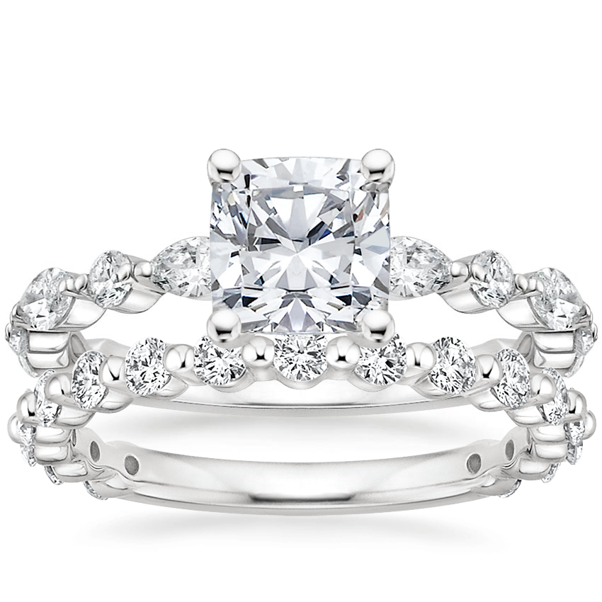 Platinum Luxe Versailles Diamond Ring (1/2 ct. tw.) with Luxe Marseille Diamond Ring (1/2 ct. tw.)