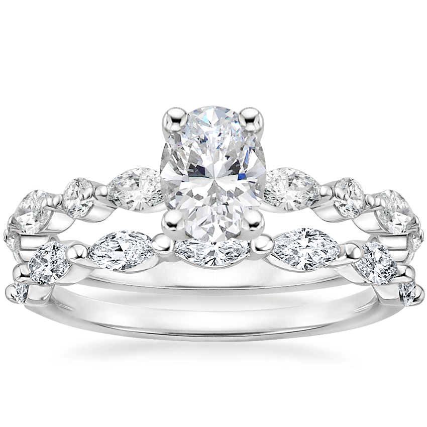 18K White Gold Luxe Versailles Diamond Ring (1/2 ct. tw.) with Joelle Diamond Ring