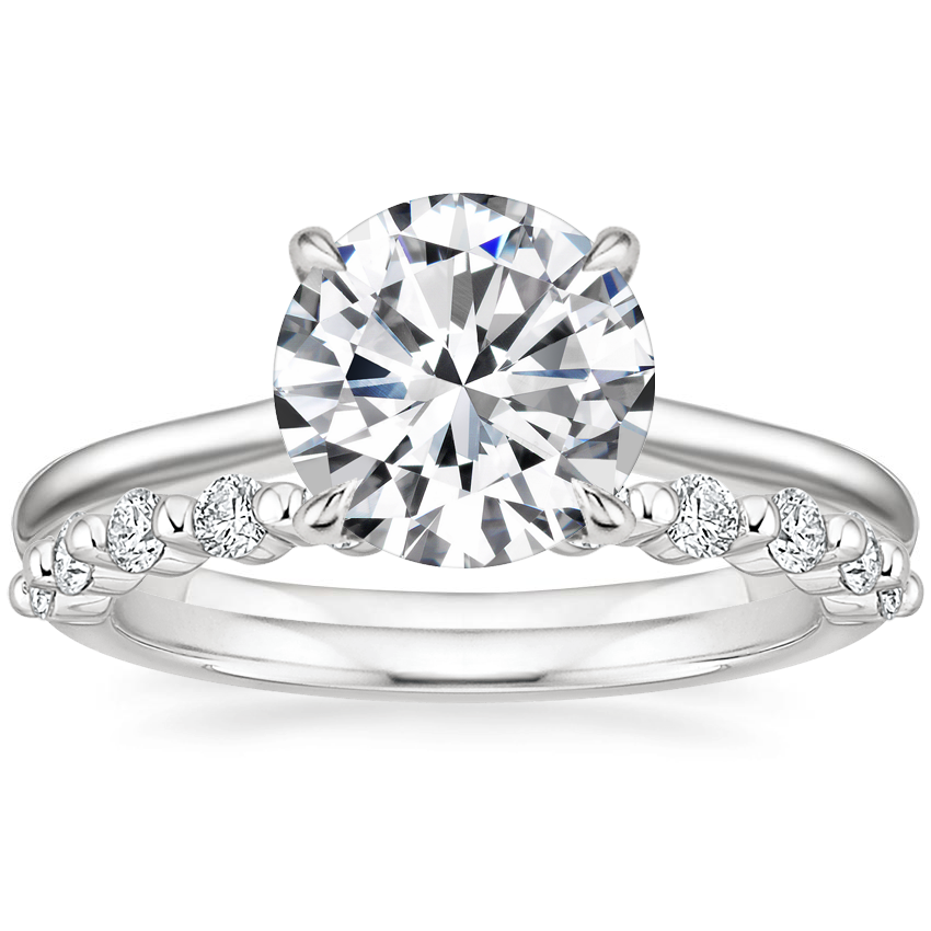 18K White Gold Callista Diamond Ring with Marseille Diamond Ring (1/3 ct. tw.)