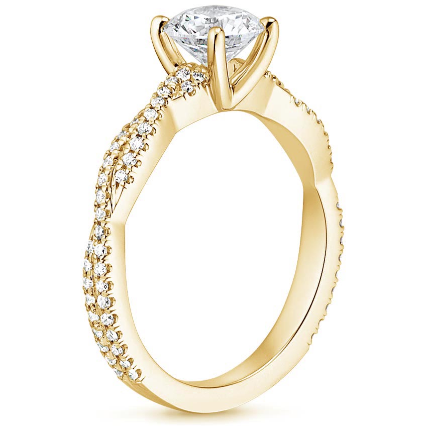 18K Yellow Gold Petite Luxe Twisted Vine Diamond Ring (1/4 ct. tw.), large side view