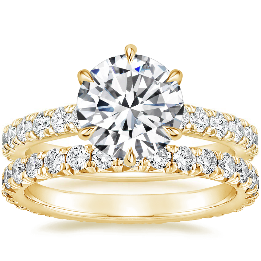 18K Yellow Gold Luxe Sienna Diamond Ring with Sienna Eternity Diamond Ring (7/8 ct. tw.)