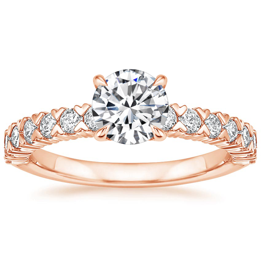 14K Rose Gold Valeria Diamond Ring, large top view