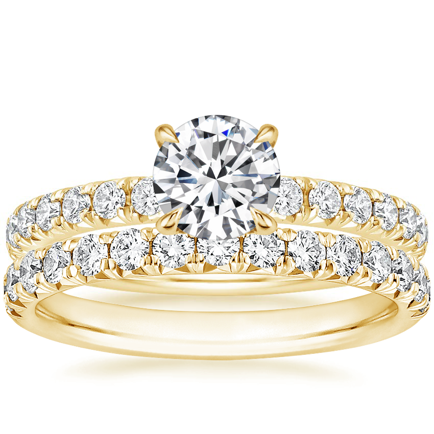 18K Yellow Gold Petite Olympia Diamond Ring with Sienna Diamond Ring (1/2 ct. tw.)