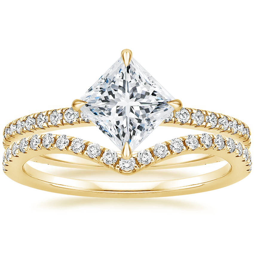 18K Yellow Gold Polaris Diamond Ring with Flair Diamond Ring (1/6 ct. tw.)
