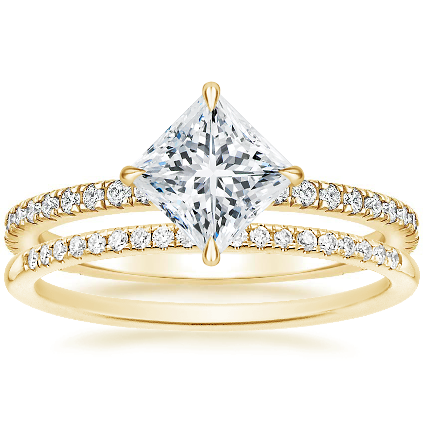 18K Yellow Gold Polaris Diamond Ring with Whisper Diamond Ring (1/10 ct. tw.)