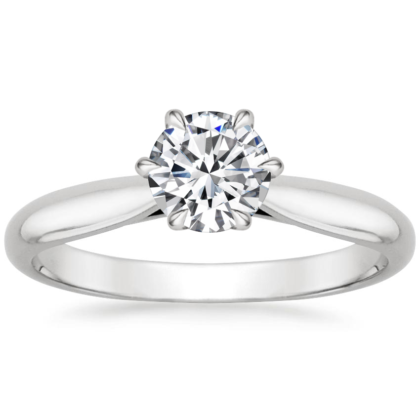 18K White Gold Catalina Solitaire Ring, large top view