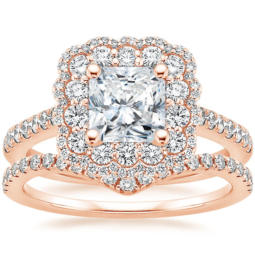 14K Rose Gold Rosa Diamond Ring with Flair Diamond Ring (1/6 ct. tw.)