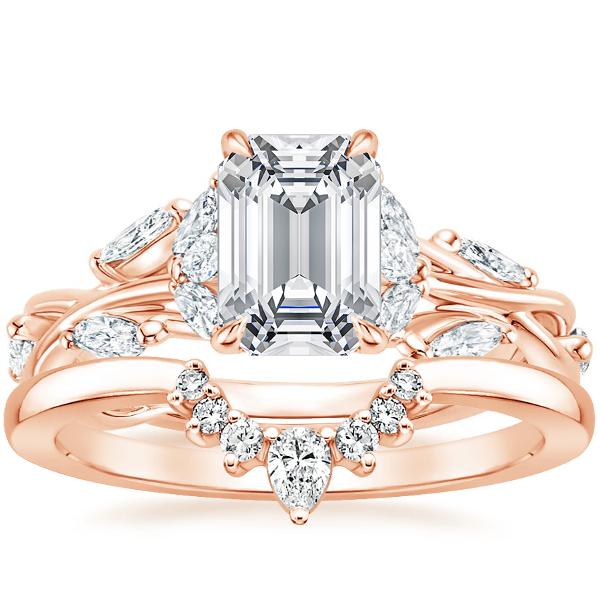 14K Rose Gold Secret Garden Diamond Ring (1/2 ct. tw.) with Lunette Diamond Ring